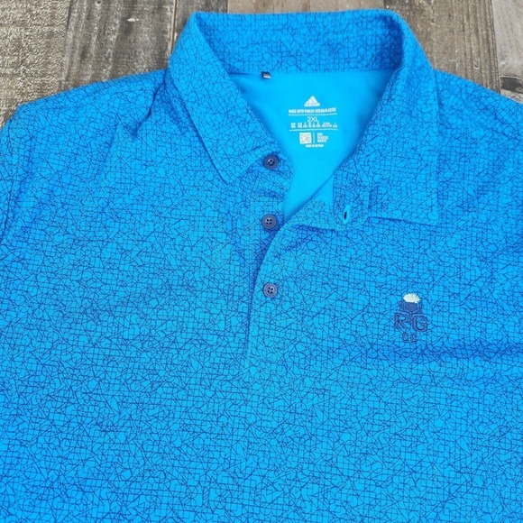 Mens Adidas size 2XL Vented All Over Print Short Sleeve Golf Polo Shirt - Picture 8 of 9